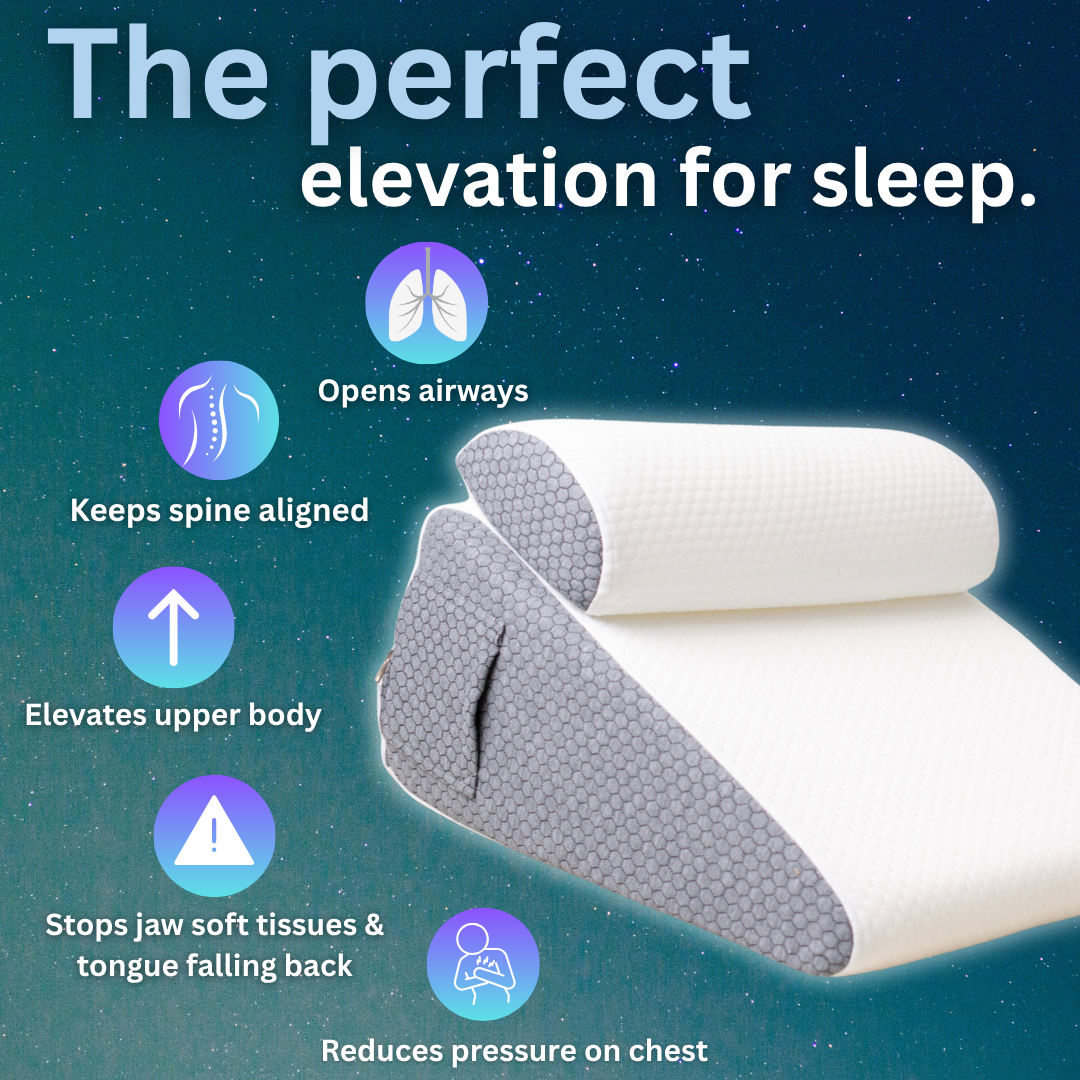 The Hiquo Wedge Pillow + Free 100% Light Blocking Silk Sleep Mask