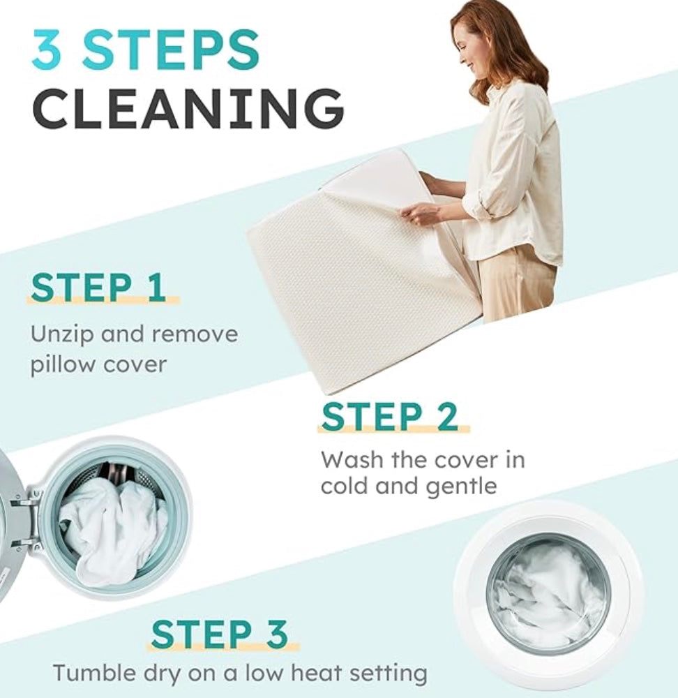 The Hiquo Wedge Pillow + Free 100% Light Blocking Silk Sleep Mask