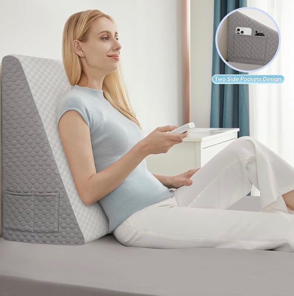 The Hiquo Wedge Pillow + Free 100% Light Blocking Sleep Mask