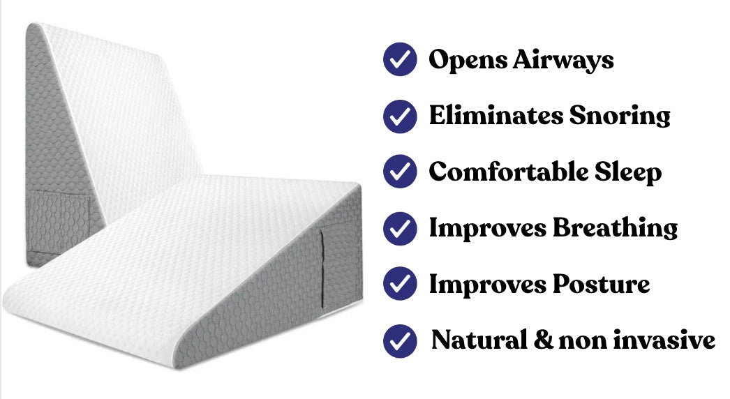 The Hiquo Wedge Pillow + Free 100% Light Blocking Sleep Mask