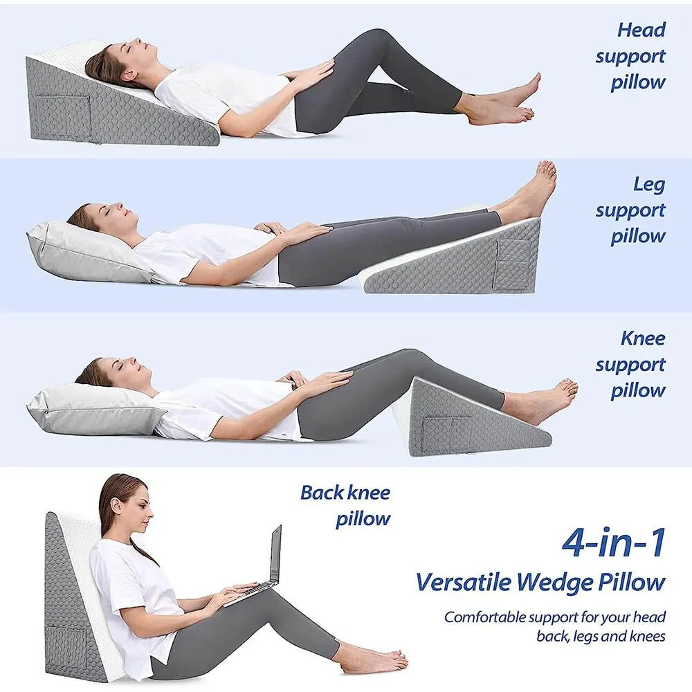 The Hiquo Wedge Pillow + Free 100% Light Blocking Sleep Mask