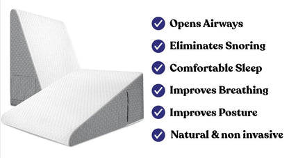 The Hiquo Wedge Pillow + Free 100% Light Blocking Sleep Mask